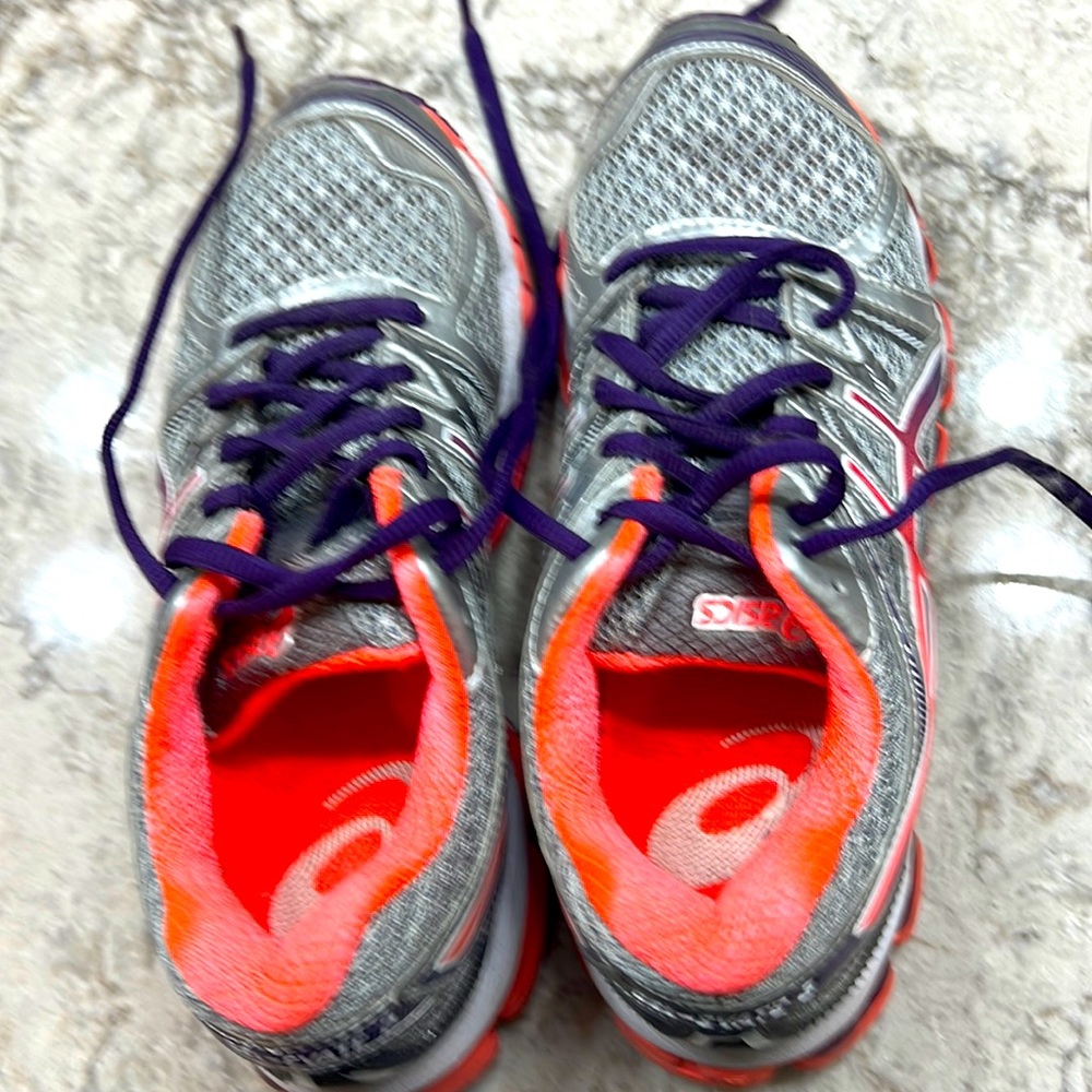 ASICS sneakers. Gray/ orange. Worn a couple of times.